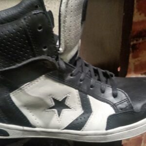 Converse:  Black & White leather high top