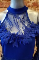 Blue Jumpsuit with Lace