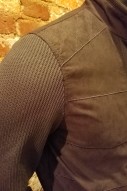 Brown Jacket with Knit Sleeves