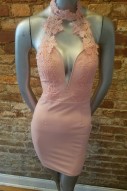 Pink Dress with Lace Detail