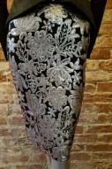 Black Skirt with Silver Sequin Design